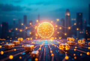 Editorial illustration for: AI Agent Trading Infrastructure Arrives On-Chain
