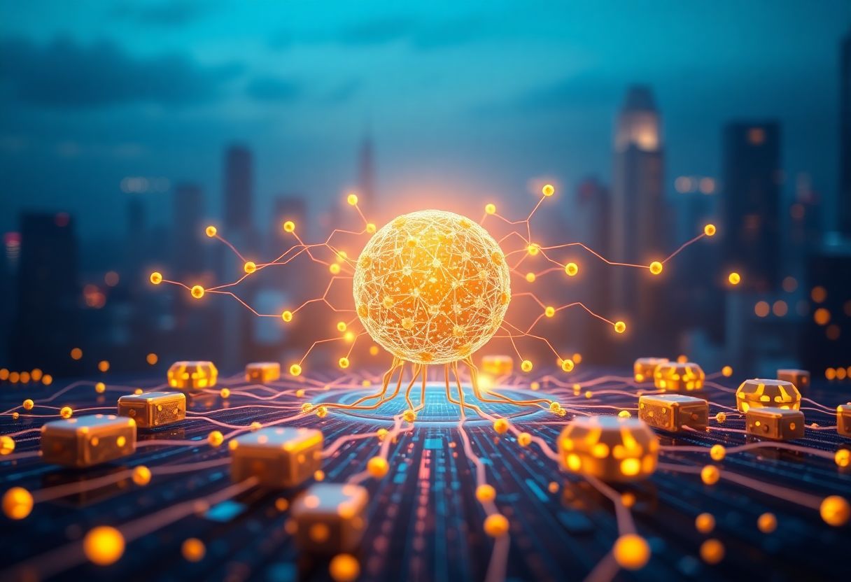 Editorial illustration for: AI Agent Trading Infrastructure Arrives On-Chain