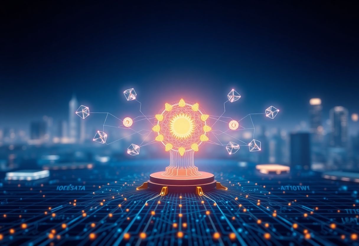 Editorial illustration for: Artificial Superintelligence Alliance FET Token Holds Rank 113 as AI Crypto Sector Faces Liquidity Test