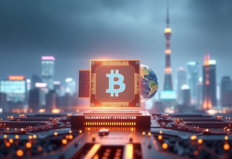Editorial illustration for: Asia's AI Equity Surge Puts Cryptocurrency Investors on Watch for Capital Rotation