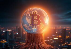 Editorial illustration for: Bitcoin Bounces on Big-Tech Earnings but Futures Dominate the Recovery