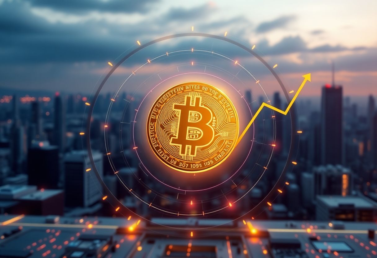 Editorial illustration for: Bitcoin Climbs to a Three-Month High as US-Iran Truce Hopes Drive Risk Rally