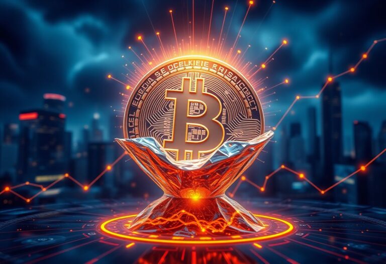 Editorial illustration for: Bitcoin Drops Below $80,000 as Inflation Fears Trigger Leveraged Long Unwind
