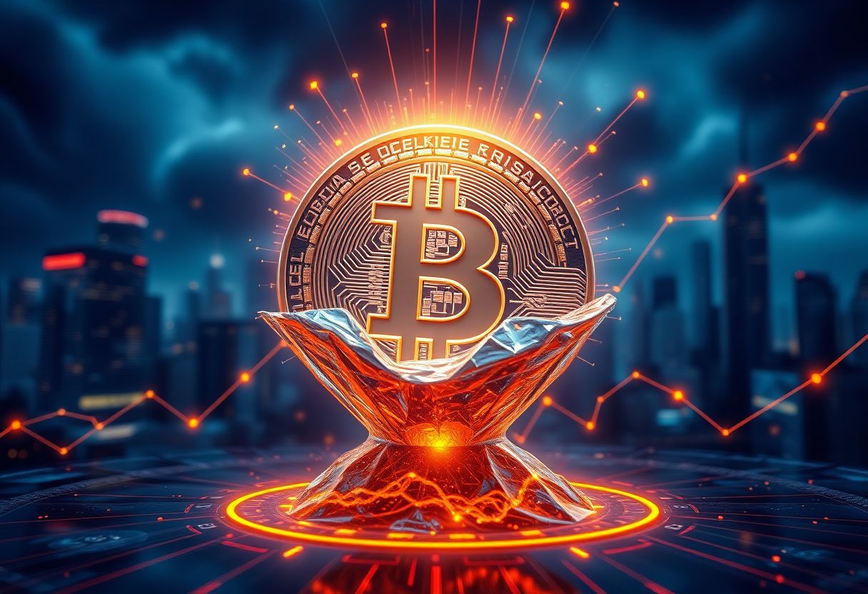 Editorial illustration for: Bitcoin Drops Below $80,000 as Inflation Fears Trigger Leveraged Long Unwind