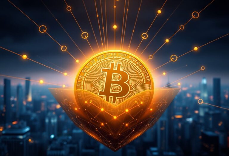 Editorial illustration for: Bitcoin Falls Below $80,000 as Xi Warns Trump on Taiwan