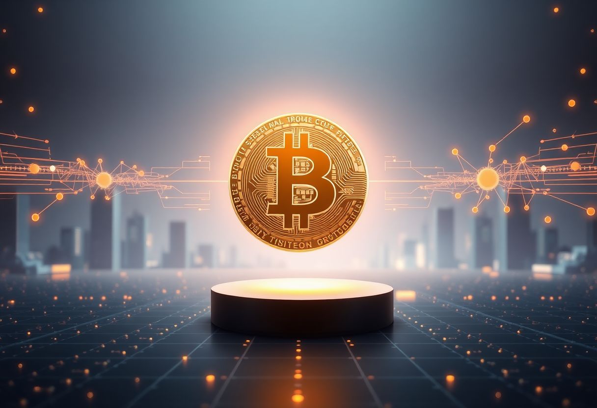 Editorial illustration for: Bitcoin Holds Below $81,000 as Trump Heads to China for Xi Talks
