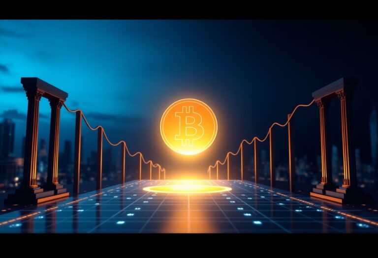 Editorial illustration for: Bitcoin Pushes Toward $83,000 as Seven-Day Rally Tests Key Moving Average