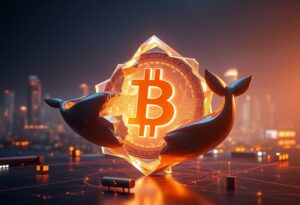 Editorial illustration for: Bitcoin Whale Activity Mirrors 2022 Bear Market Patterns