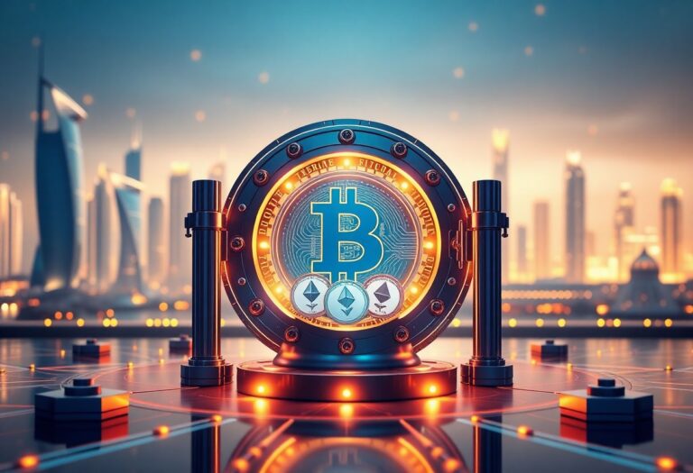 Editorial illustration for: BNY Expands Crypto Custody Into Abu Dhabi With Bitcoin and Ether