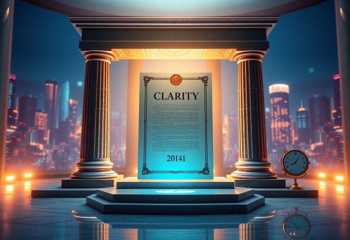 Editorial illustration for: Clarity Act Could Be Law by July 4, White House Adviser Says