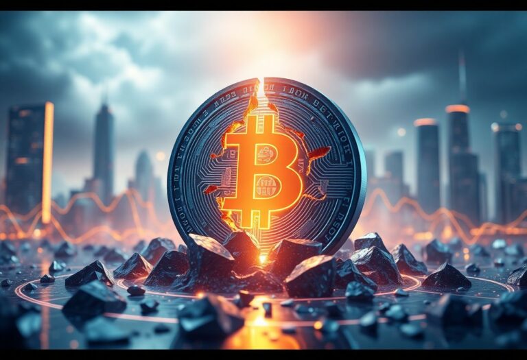 Editorial illustration for: Crypto Futures Market Sees $230 Million in Liquidations as Bitcoin Tests $79,000