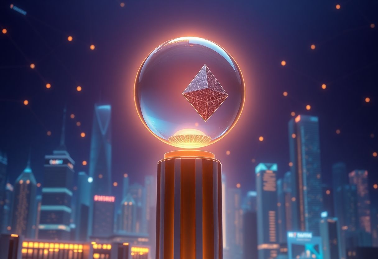 Editorial illustration for: Eightco Holdings Builds $337M Crypto Portfolio on Worldcoin and Ethereum