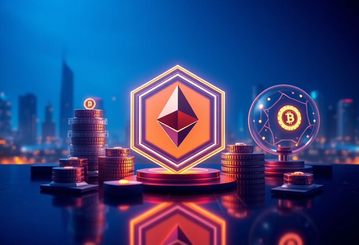 Editorial illustration for: Eightco Holdings Builds a $374M Crypto Treasury With Ethereum, OpenAI Stakes, and Worldcoin