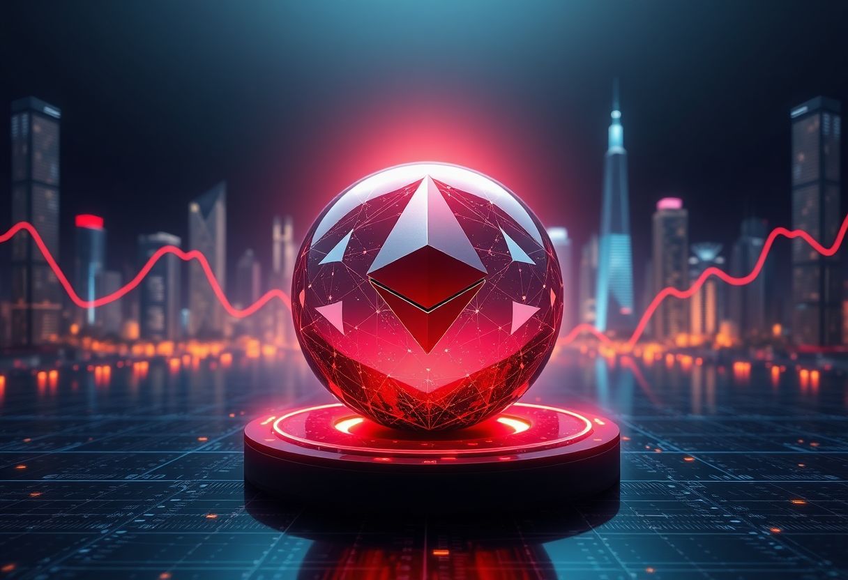 Editorial illustration for: Ethereum Faces Historic Third Straight Red Quarter
