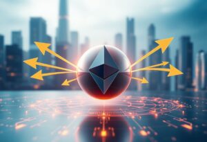 Editorial illustration for: Ethereum Falls Below $2,300 as Whale Transfers and ETF Outflows Mount