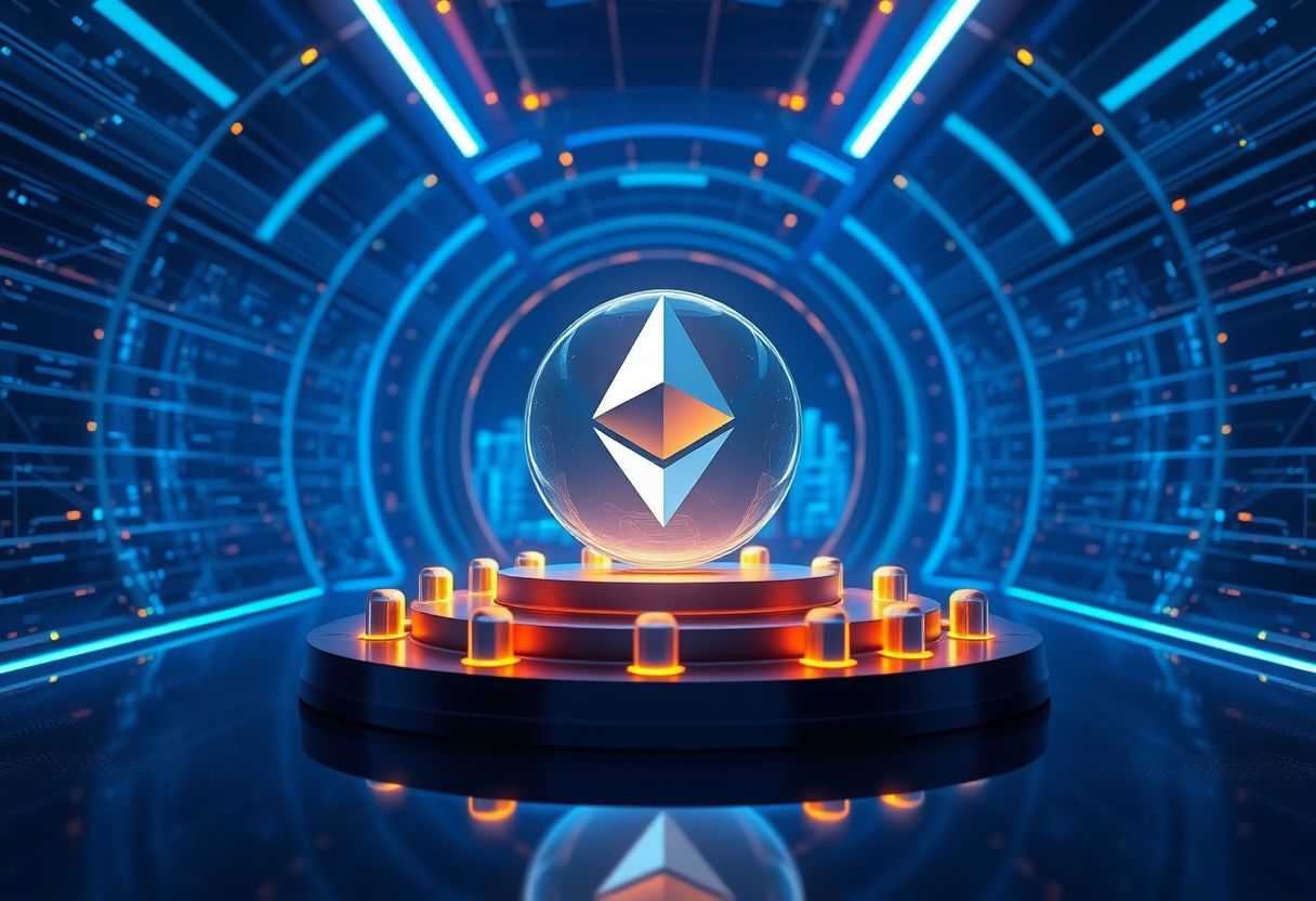 Editorial illustration for: Galaxy and SharpLink Plan $125 Million On-Chain Yield Fund With Ethereum at Its Core