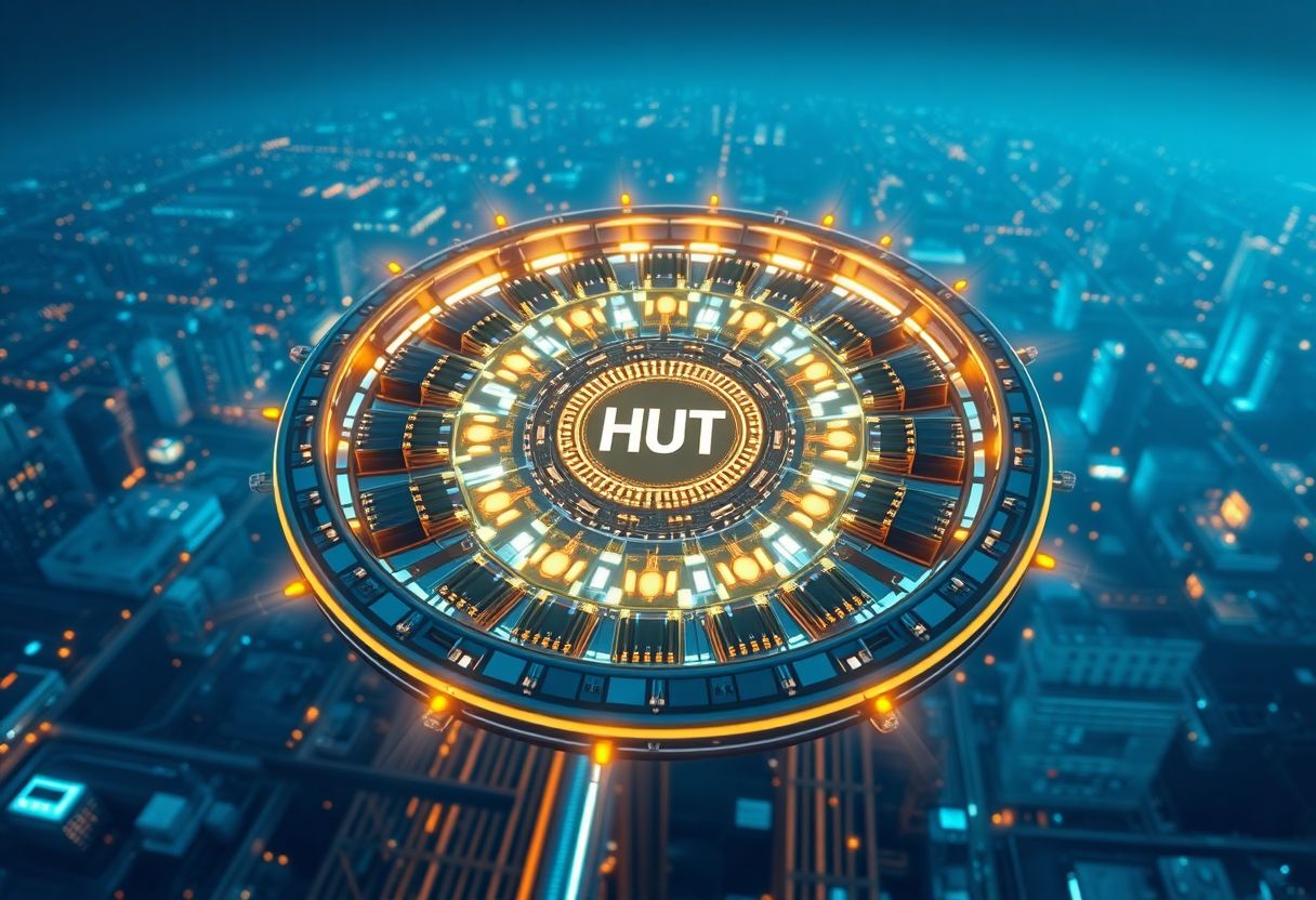 Editorial illustration for: Hut 8 Signs $9.8 Billion Lease for First Phase of Beacon Point AI Campus