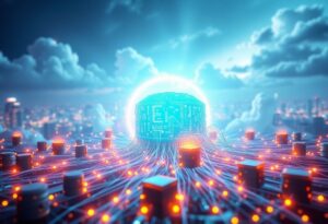 Editorial illustration for: Internet Computer at Rank 57: The Protocol That Wants to Replace Cloud Computing