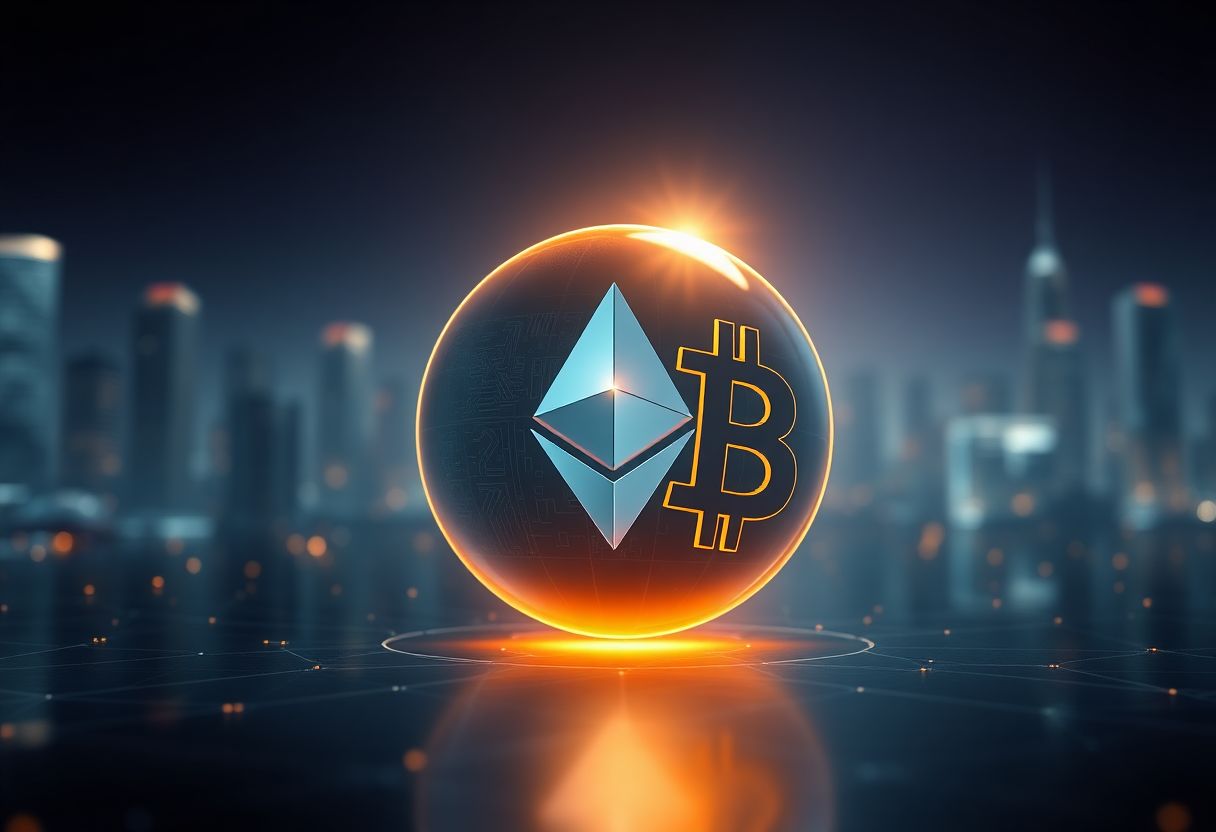 Editorial illustration for: JPMorgan Says Weak Network Activity Will Keep Ethereum Lagging Bitcoin