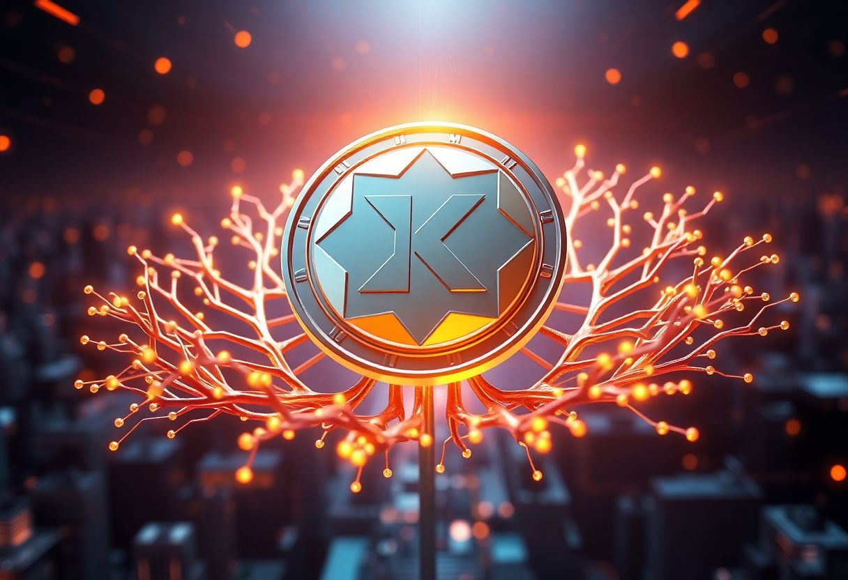 Editorial illustration for: Kaspa Holds Top-70 Rank as Proof-of-Work Blockchain Targets Scalability