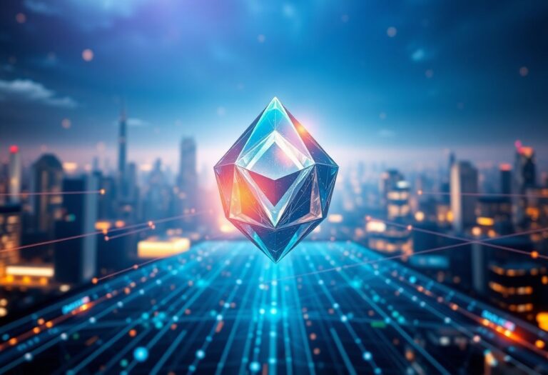 Editorial illustration for: Monad Climbs as EVM-Compatible Layer-1 Posts $50M in Volume