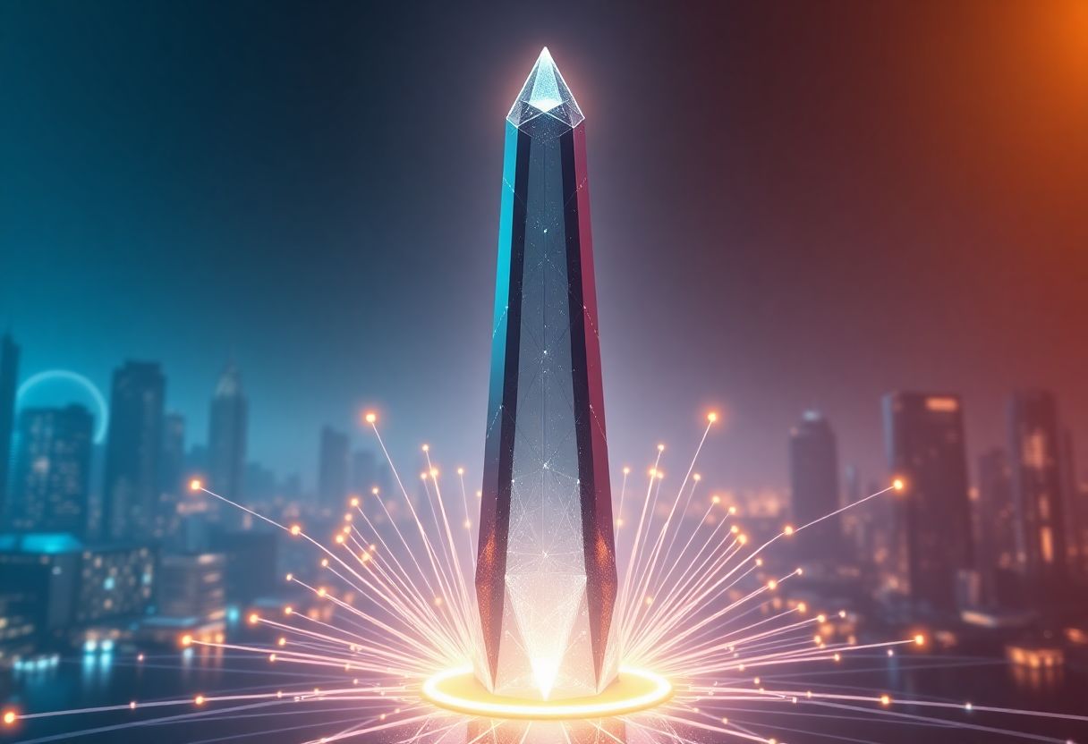 Editorial illustration for: Monad Holds $350 Million Market Cap as High-Performance Layer-1 Finds Its Floor