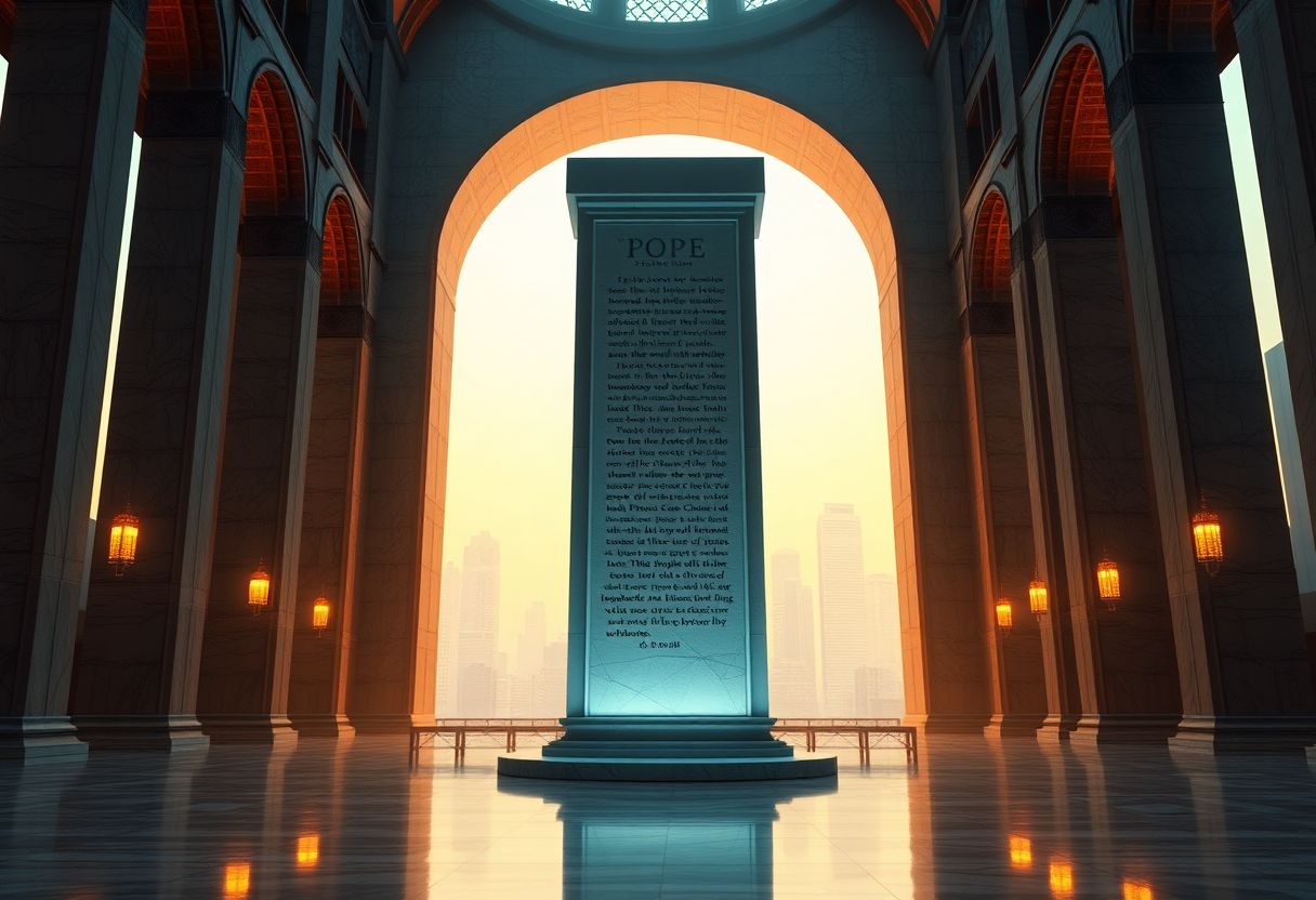 Editorial illustration for: Pope Leo XIV Demands Robust AI Regulation in First Encyclical