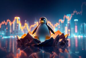 Editorial illustration for: Pudgy Penguins PENGU Token Falls 4.5% as NFT Meme Tokens Face Broader Pressure