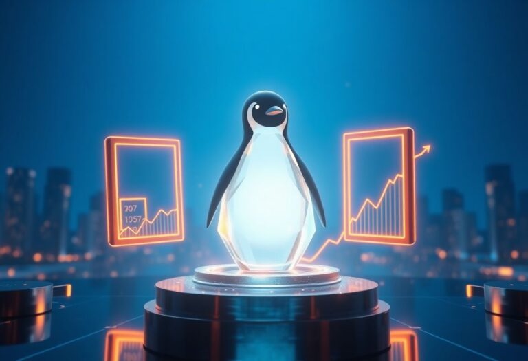 Editorial illustration for: Pudgy Penguins Token Climbs 2% as PENGU Trends Amid NFT Floor Price Surge
