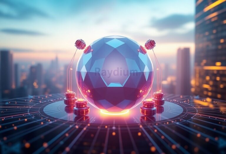 Editorial illustration for: Raydium Crosses $1T in Cumulative Volume After Robinhood and Revolut RAY Listings