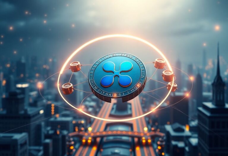 Editorial illustration for: Ripple, Ondo, J.P. Morgan, and Mastercard Complete First Cross-Border Tokenized Treasury Redemption