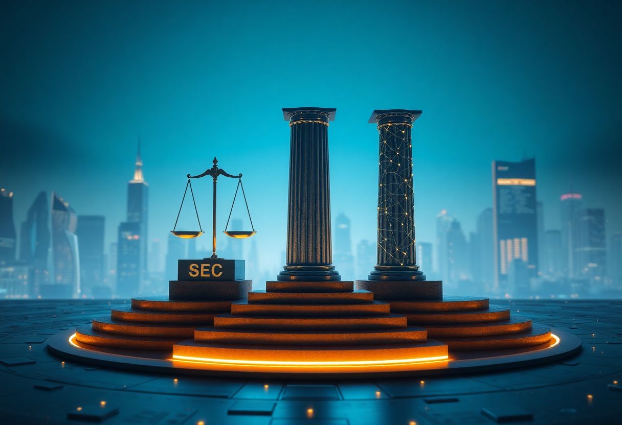 Editorial illustration for: SEC Crypto Task Force Chief Counsel Outlines Two-Bucket Approach to Cryptocurrency Regulation