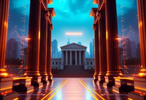Editorial illustration for: Senate Banking Committee Marks Up the CLARITY Act in Milestone for Crypto Regulation