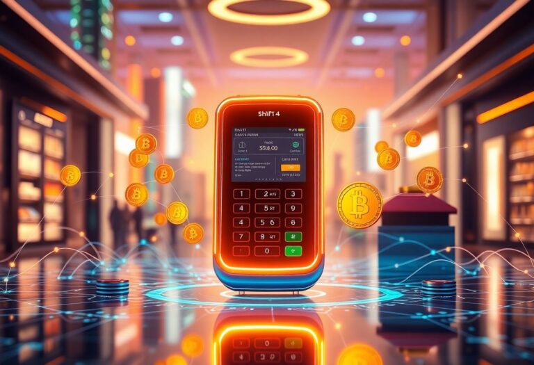 Editorial illustration for: Shift4 Partners With Lydian to Enable USDT Payments at Point of Sale