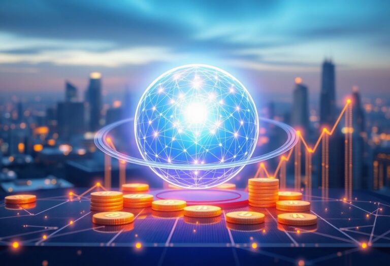 Editorial illustration for: SkyAI Holds $600 Million Market Cap as AI-Branded Token Navigates a Crowded Sector