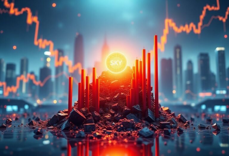 Editorial illustration for: SkyAI Surges 25% as AI Token Defies Broad Cryptocurrency Selloff