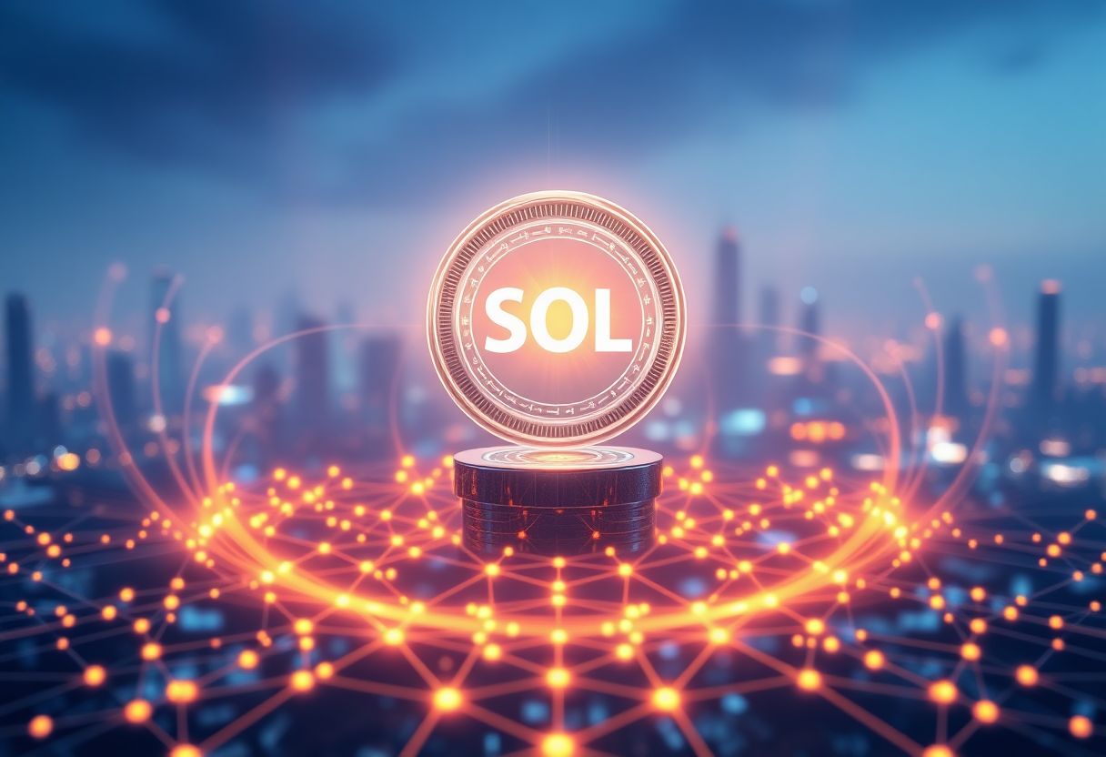 Editorial illustration for: Solana Holds $93 as Spot ETF Demand and Staking Participation Stabilize the Network's Market Cap