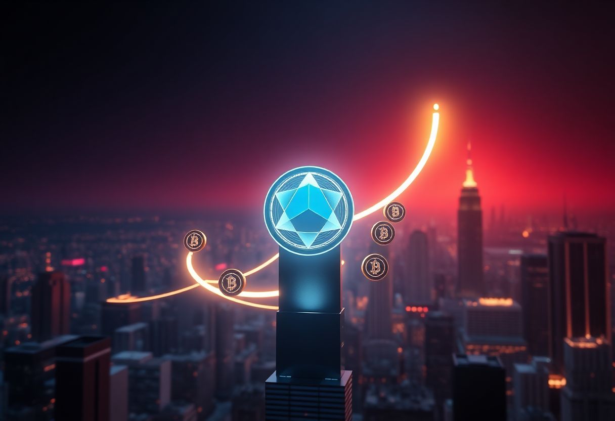 Editorial illustration for: Stellar Surges 18% While the Rest of Crypto Sells Off