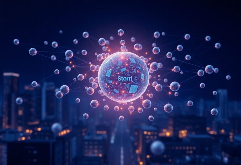 Editorial illustration for: Storj Jumps 25% as Decentralized Cloud Storage Finds a New Audience in AI Infrastructure