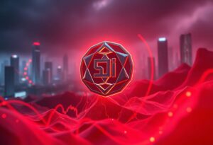 Editorial illustration for: Sui Holds Ground as Broader Cryptocurrency Sell-Off Deepens