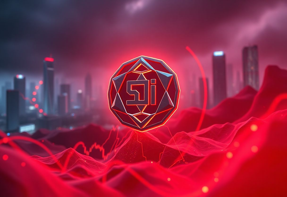 Editorial illustration for: Sui Holds Ground as Broader Cryptocurrency Sell-Off Deepens