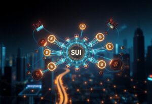 Editorial illustration for: Sui Network's Weekly Surge and the Consumer-Speed Thesis Under the Microscope
