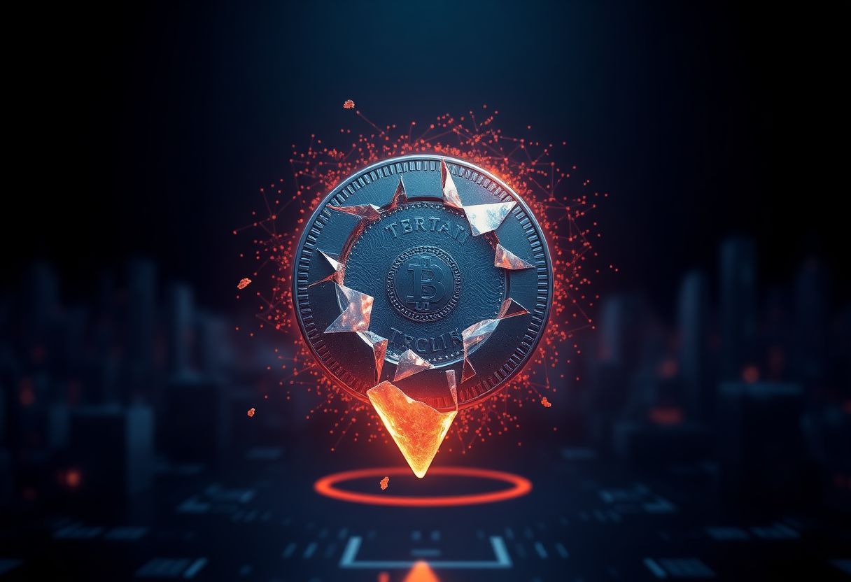 Editorial illustration for: Terra Luna Classic Falls 21% as Old Burn Narrative Fails to Ignite