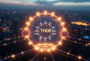 Editorial illustration for: THORChain's Cross-Chain DEX Reaches $179M Market Cap as Native Swap Volume Holds