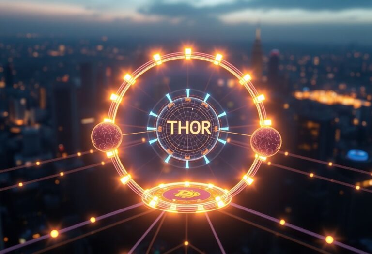 Editorial illustration for: THORChain's Cross-Chain DEX Reaches $179M Market Cap as Native Swap Volume Holds