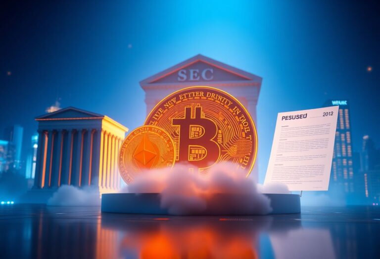 Editorial illustration for: Trump Media Pulls Bitcoin and Ethereum ETF Applications