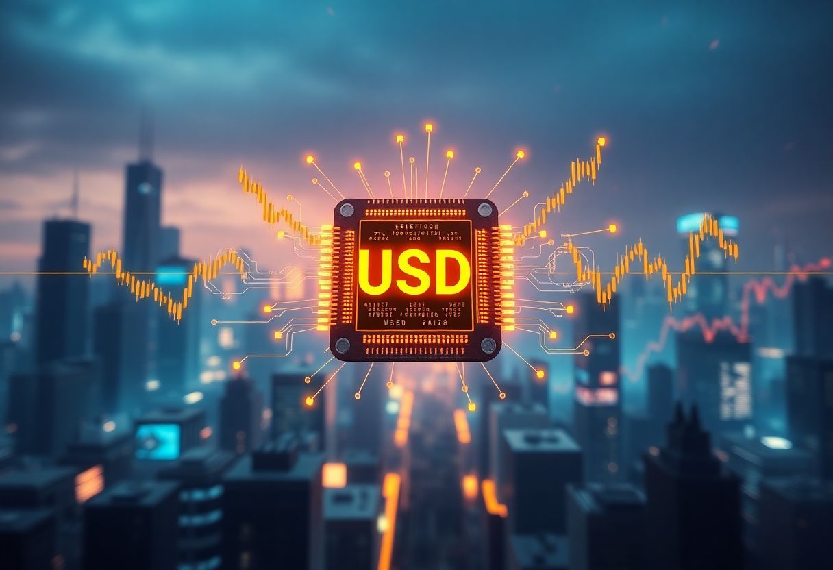 Editorial illustration for: USD.AI Surges as AI-Branded Tokens Draw Speculative Capital in May 2026
