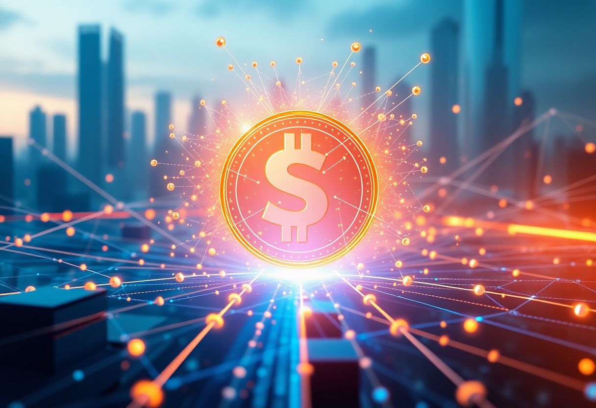Editorial illustration for: USD.AI Trades at $0.054 With $45 Million in Daily Volume as AI Payments Token Draws Attention