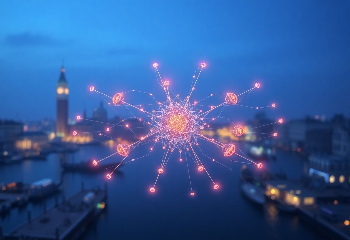 Editorial illustration for: Venice Token and the AI Inference Network That Charges No Fees and Logs No Prompts