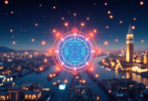 Editorial illustration for: Venice Token Climbs 13% as Private AI Inference Narrative Draws Crowd